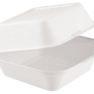 pudełko na burgery Natur; 15.2x15x7.8 cm (DxSxW); biały; 50 sztuka / opakowanie