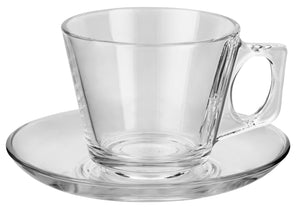 szklanka i spodek do szklanki do espresso Vela; 80ml, 6x5.5 cm (ØxW); transparentny; 12 sztuka / opakowanie