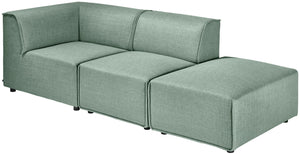 hoker Belford z tkaniny; 71x93x40 cm (SxGxW); siedzisko szaro-błękitny