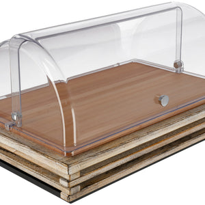 witrynka chłodząca Natchez drewno 1/1; Größe GN 1/1, 57.5x37x27.7 cm (DxSxW); biały vintage/transparentny/dąb; prostokątny