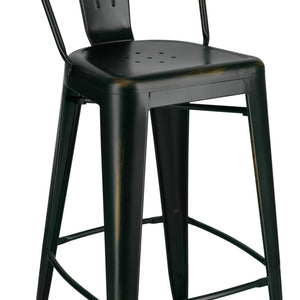 Barstuhl Ferano im Industriedesign; 45.5x54.5x118.4 cm (SxGxW); czarny/brąz; 2 sztuka / opakowanie