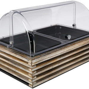 witrynka chłodząca Natchez 6,5 cm melamina czarna 2 x 1/2; Größe GN 1/1, 57.5x37x27.7 cm (DxSxW); biały vintage/transparentny/biały; prostokątny