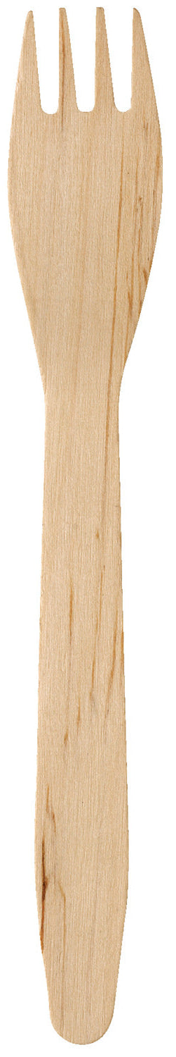 widelec jednorazowy Pure drewno; 16.5 cm (D); naturalny; 100 sztuka / opakowanie