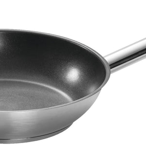 patelnia ze stali nierdzewnej z powłoką; 24x5.5 cm (ØxW); antracyt; okrągły