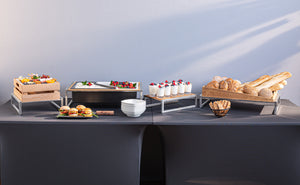 stelaż ramowy Torresso GN 1/2 niski; Größe GN 1/2, 32.9x36x10 cm (DxSxW); srebro; prostokątny