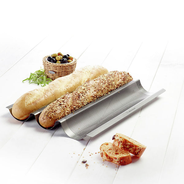 forma do pieczenia baguette; 38.5x28.5x3.5 cm (DxSxW); szary