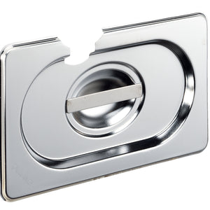 pokrywa GN Basic z wnęką na łyżkę; Größe GN 1/9, 17.6x10.8 cm (DxS); srebro