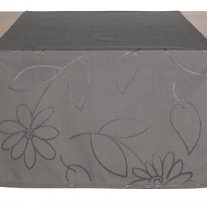 bieżnik Floralie; 40x130 cm (SxD); łupkowy szary; prostokątny