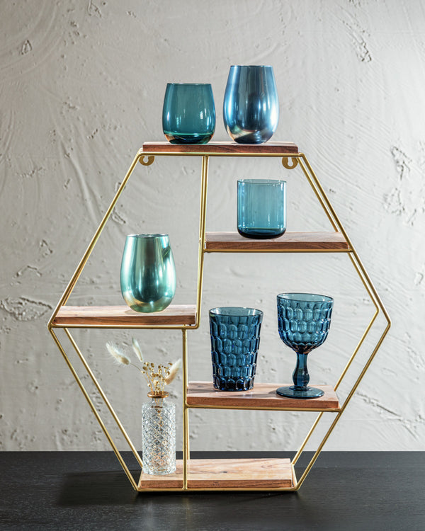 Trinkglas Bea; 375ml, 7x9.4 cm (ØxW); niebieski; 6 sztuka / opakowanie
