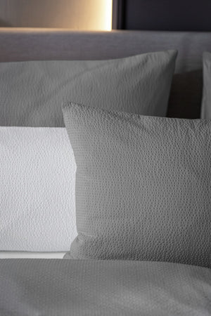 Bettbezug Avellino gewebter Seersucker; 160x210 cm (SxD); szary