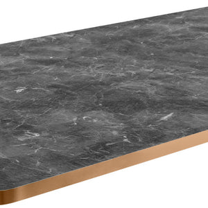 blat Marvani prostokątny; 120x80x2.5 cm (DxSxW); miedź/czarny/marmurkowy; prostokątny