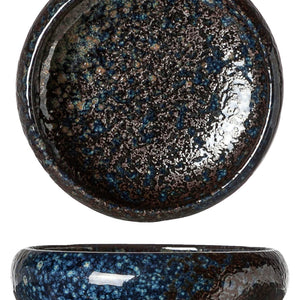 miska Black yoru; 100ml, 9.5x3 cm (ØxW); czarny/niebieski; 12 sztuka / opakowanie