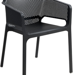 krzesło Net z podłokietnikami; 60.5x58.5x80 cm (SxGxW); antracyt; 4 sztuka / opakowanie
