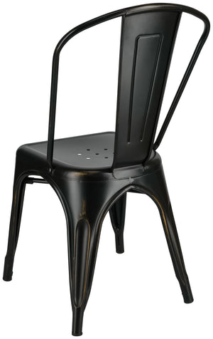 krzesło bistro Ferano industrialne; 45x51.5x85.5 cm (SxGxW); czarny/brąz; 2 sztuka / opakowanie