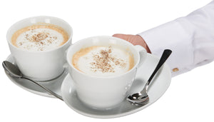 spodek do filiżanki do cappuccino Rio; 17x13x2 cm (DxSxW); biały; owalny; 6 sztuka / opakowanie