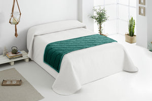 bieżnik łóżkowy Samara Diamond; 65x135 cm (SxD); niebieski petrol; prostokątny