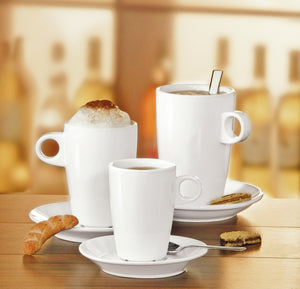 spodek do filiżanki do kawy/cappucino Bistro; 14x2 cm (ØxW); biały; okrągły; 6 sztuka / opakowanie