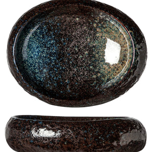 miska Black yoru owalna; 210ml, 19x15 cm (DxS); czarny/niebieski; 12 sztuka / opakowanie