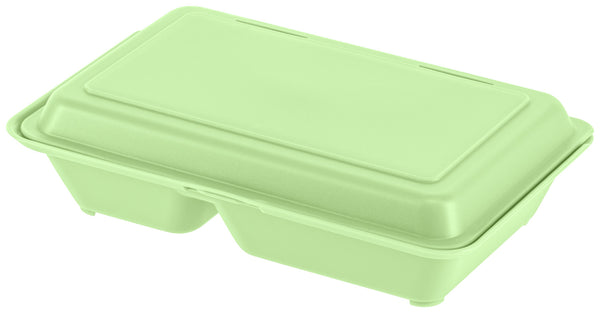 lunch box do wielokrotnego użytku Yari średnia; 800ml, 15.7x24.6x6.1 cm (DxSxW); zielony; prostokątny; 25 sztuka / opakowanie