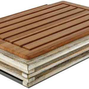 deska do krojenia chleba Natchez 44927; Größe GN 1/1, 57.5x37x11.3 cm (DxSxW); biały vintage/transparentny/dąb; prostokątny