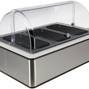 witrynka chłodząca Fundale biała 6,5 cm melamina czarna 3 x 1/3; Größe GN 1/1, 63x42.5x27.4 cm (DxSxW); biały/transparentny; prostokątny