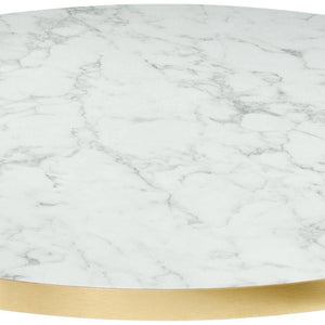 blat Marvani okrągły; 80x2.5 cm (ØxW); złoto/biały/marmurkowy; okrągły