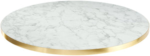 blat Marvani okrągły; 80x2.5 cm (ØxW); złoto/biały/marmurkowy; okrągły
