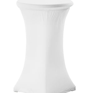 pokrowiec stretch na stół koktajlowy Onyx 2-cz.; 70x110 cm (ØxD); biały