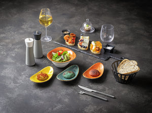 półmisek Nebro organiczny; 17x10x3 cm (DxSxW); czerwony; 6 sztuka / opakowanie