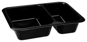 Mehrweg-Menübehälter Reware Lunch 2-geteilt; 1170ml, 22.7x17.8x4.9 cm (DxSxW); czarny; prostokątny; 20 sztuka / opakowanie