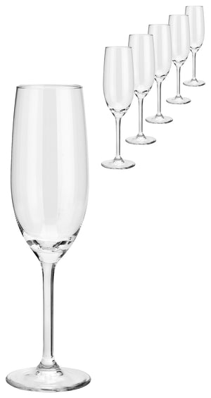 kieliszek do szampana Impulse ze znacznikiem pojemności; 220ml, 4.6x21.4 cm (ØxW); transparentny; 0.1 l Füllstrich, 6 sztuka / opakowanie