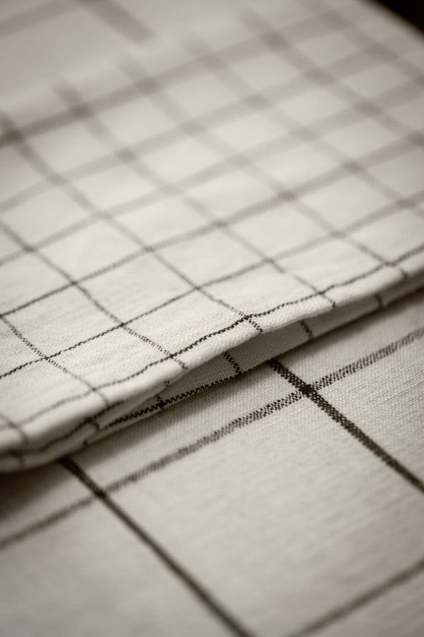 Serviette Skan klein kariert ; 50x50 cm (SxD); biel kremowa/antracyt; 6 sztuka / opakowanie