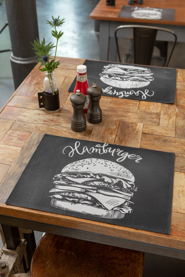 podkładka na stół Tenoris Burger; 33x45 cm (SxD); czarny; 4 sztuka / opakowanie