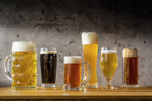 kufel do piwa Reno Ottica; 495ml, 7.3x17.5 cm (ØxW); transparentny; 0.4 l Füllstrich, 6 sztuka / opakowanie