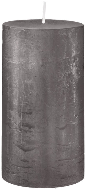 świeca rustykalna Garland (8x15 cm); 8x15 cm (ØxW); szary; okrągły; 6 sztuka / opakowanie