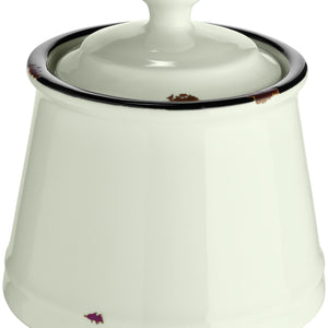 cukiernica Liron z pokrywką; 200ml, 8x12 cm (ØxW); biel kremowa/czarny; 6 sztuka / opakowanie