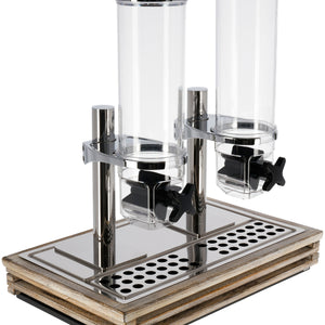 dozownik do płatków Natchez podwójny 1/1; Größe GN 1/1, 57.5x37x65 cm (DxSxW); biały vintage/transparentny/stal nierdzewna; prostokątny