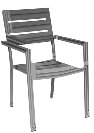 Outdoor-Stuhl Lamero mit Armlehnen; 55x60x88.5 cm (SxGxW); siedzisko antracyt