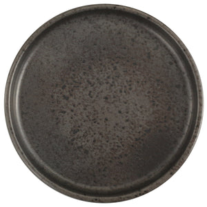 talerz płaski Ironstone z rantem; 21.5x2.15 cm (ØxW); ciemny brąz/czarny; okrągły; 6 sztuka / opakowanie