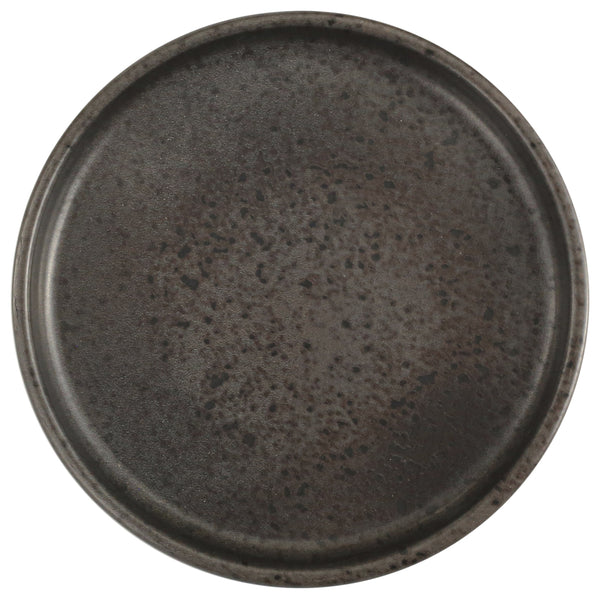 talerz płaski Ironstone z rantem; 21.5x2.15 cm (ØxW); ciemny brąz/czarny; okrągły; 6 sztuka / opakowanie