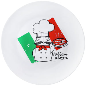 talerz do pizzy Pizza Chef; 33 cm (Ø); czerwony/zielony/biały; okrągły; 6 sztuka / opakowanie