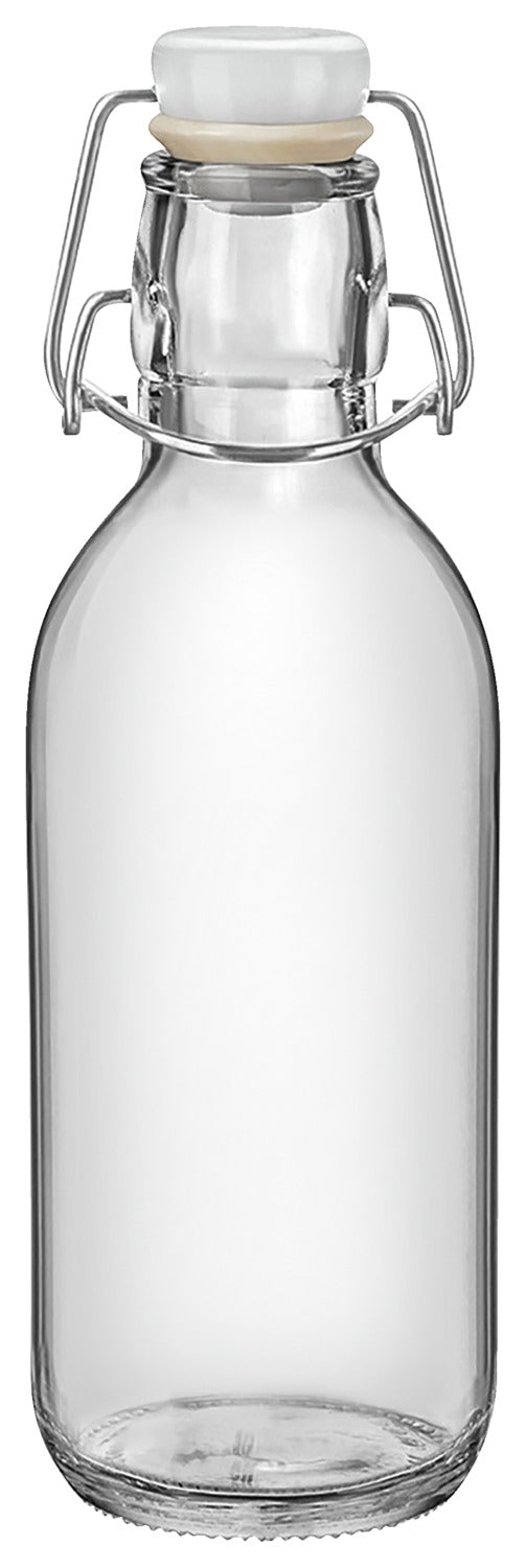 butelka z zamknięciem pałąkowym Emilia; 540ml, 7.5x21.2 cm (ØxW); transparentny; okrągły; 12 sztuka / opakowanie