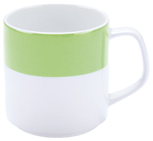 kubek Multi-Color; 245ml, 6x7.8 cm (ØxW); biały/zielony; okrągły; 6 sztuka / opakowanie