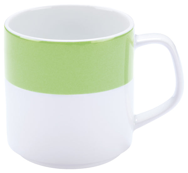 kubek Multi-Color; 245ml, 6x7.8 cm (ØxW); biały/zielony; okrągły; 6 sztuka / opakowanie