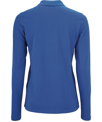 Koszulka polo damska Natural z długim rękawem