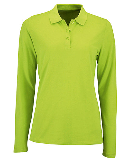 Koszulka polo damska Natural z długim rękawem