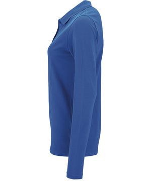 Koszulka polo damska Natural z długim rękawem