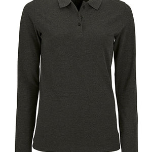 Koszulka polo damska Natural z długim rękawem