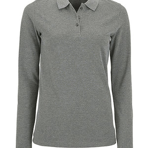 Koszulka polo damska Natural z długim rękawem