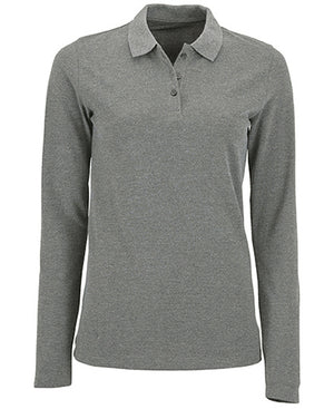 Koszulka polo damska Natural z długim rękawem